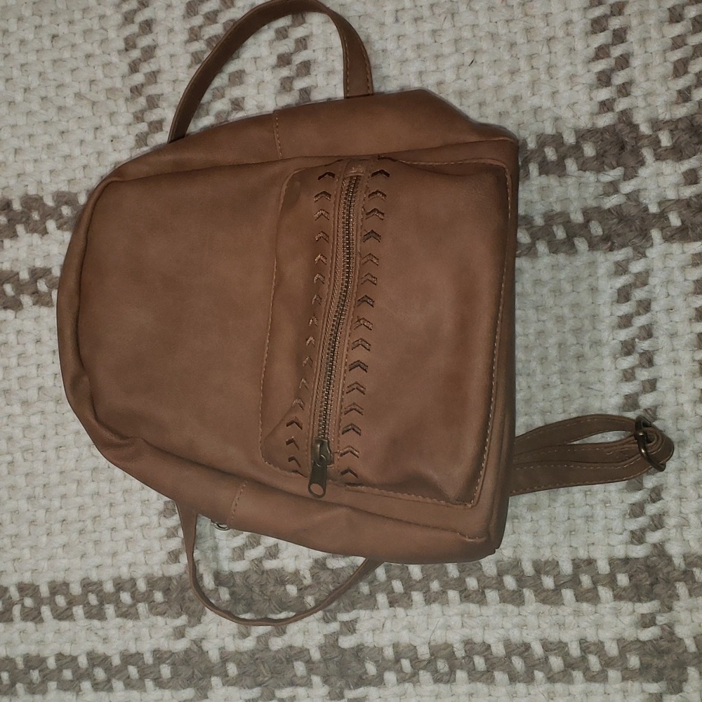 Faux leather backpack purse